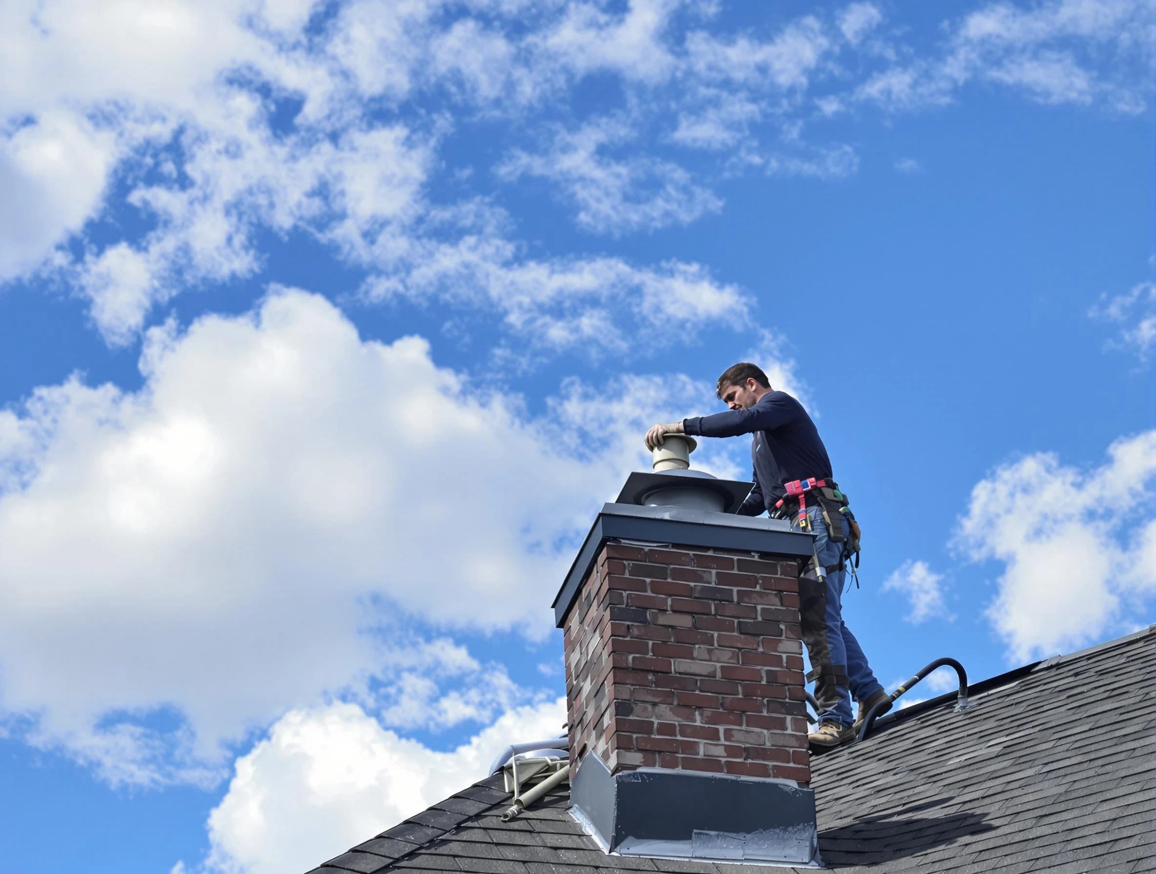 Grayson Chimney Sweep installing a sturdy chimney cap in Grayson, GA