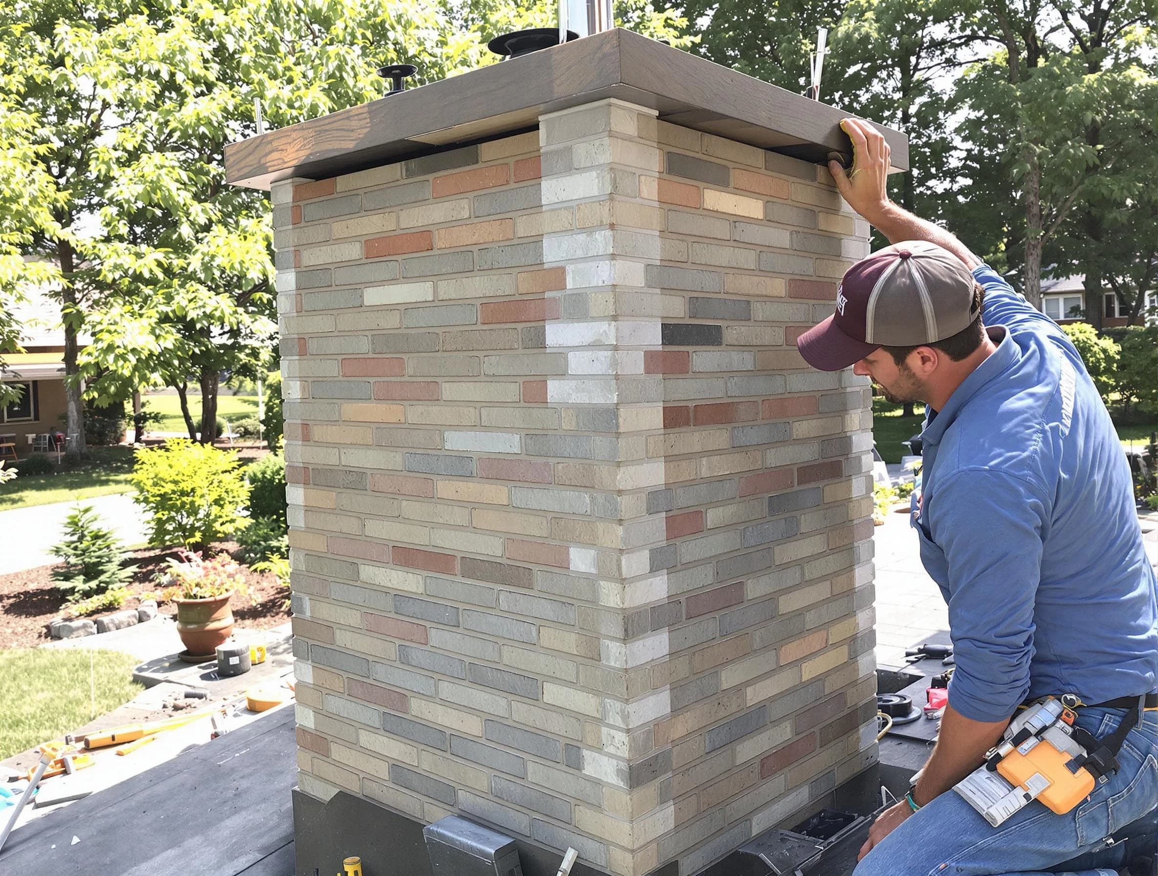 Grayson Chimney Sweep completing a modern chimney remodel in Grayson, GA
