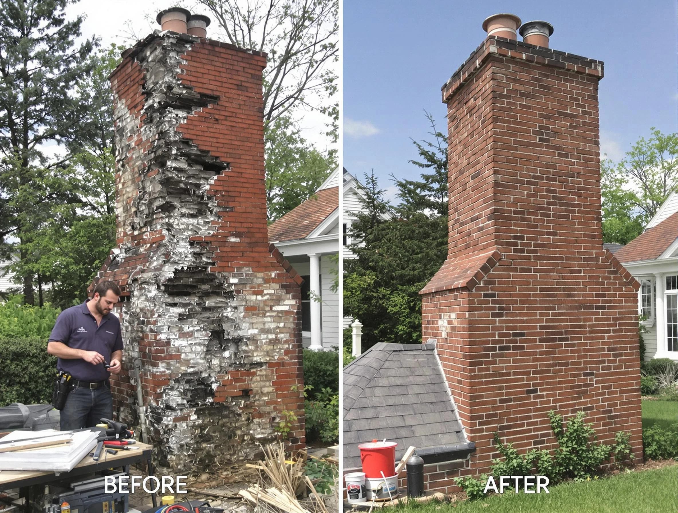 Grayson Chimney Sweep performing a full chimney restoration in Grayson, GA