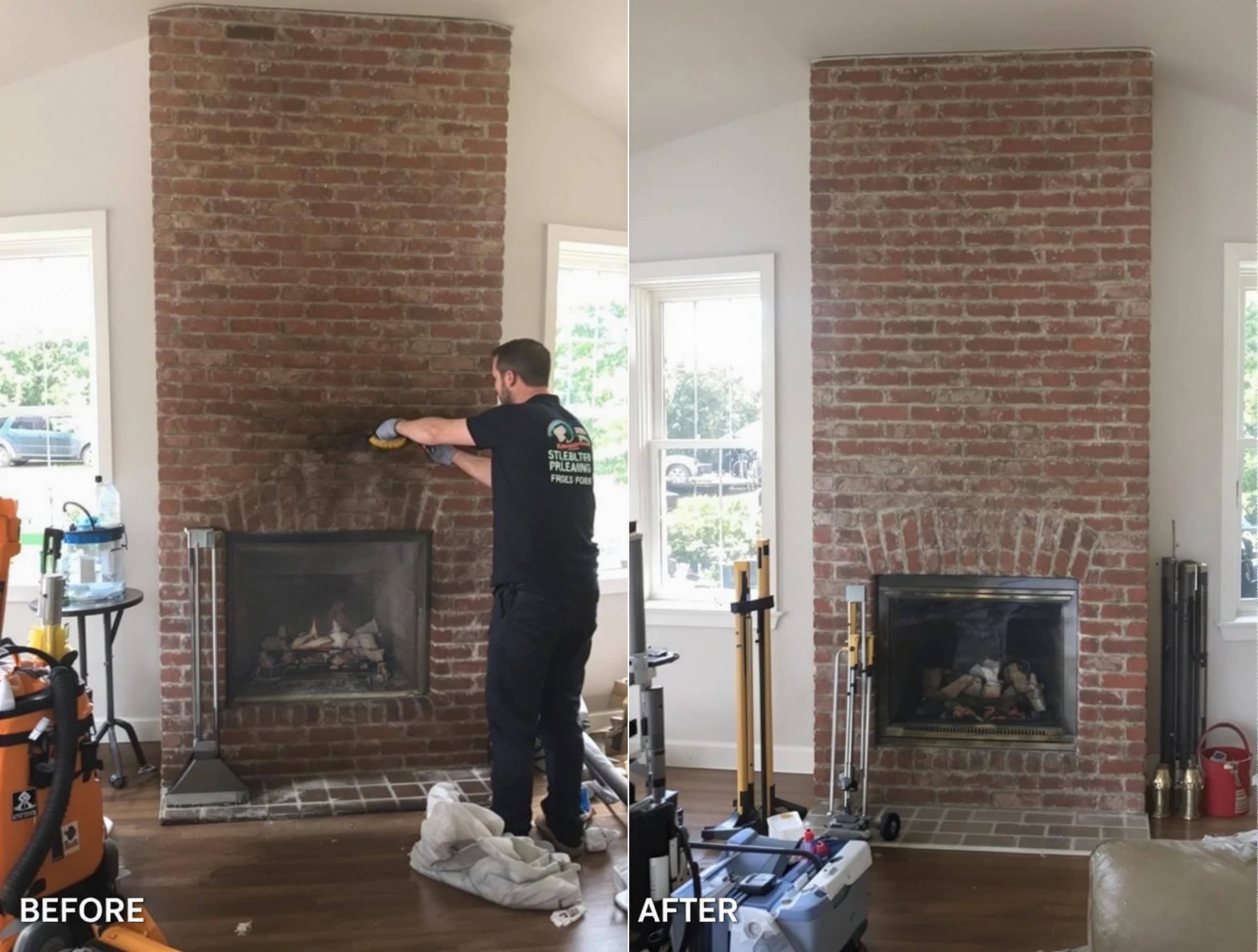 Finished chimney sweeping service by Grayson Chimney Sweep in Grayson, GA