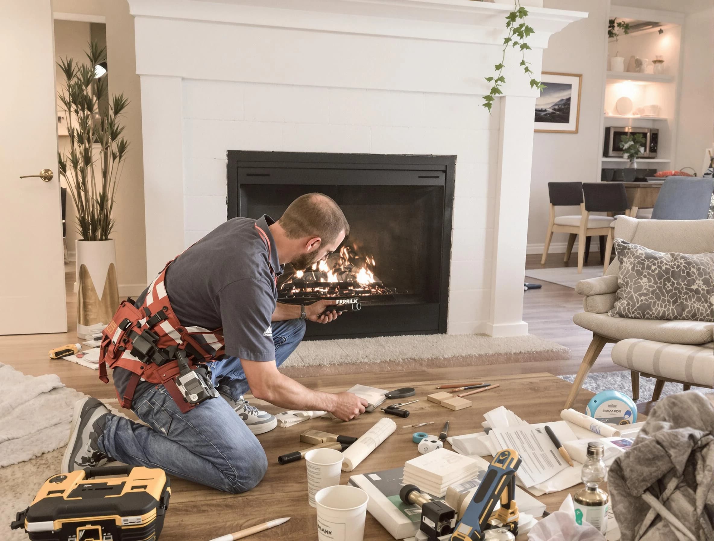 Grayson Chimney Sweep performing fireplace repair in Grayson, GA