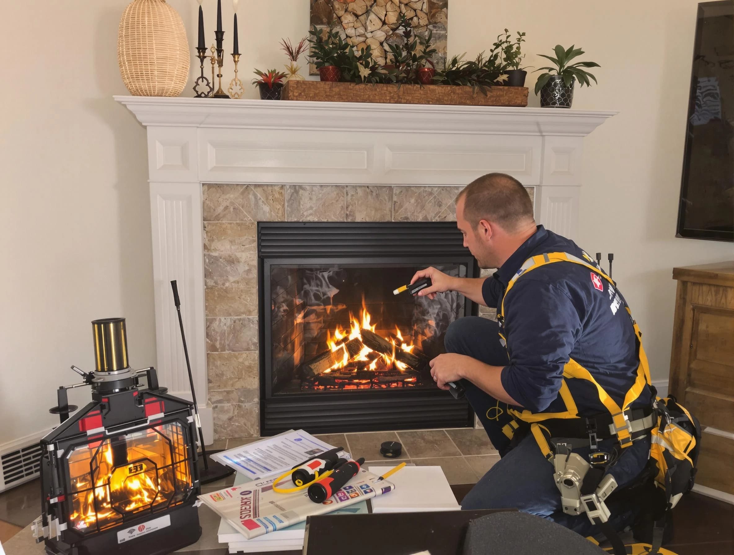 Safety-focused fireplace inspection by Grayson Chimney Sweep in Grayson, GA