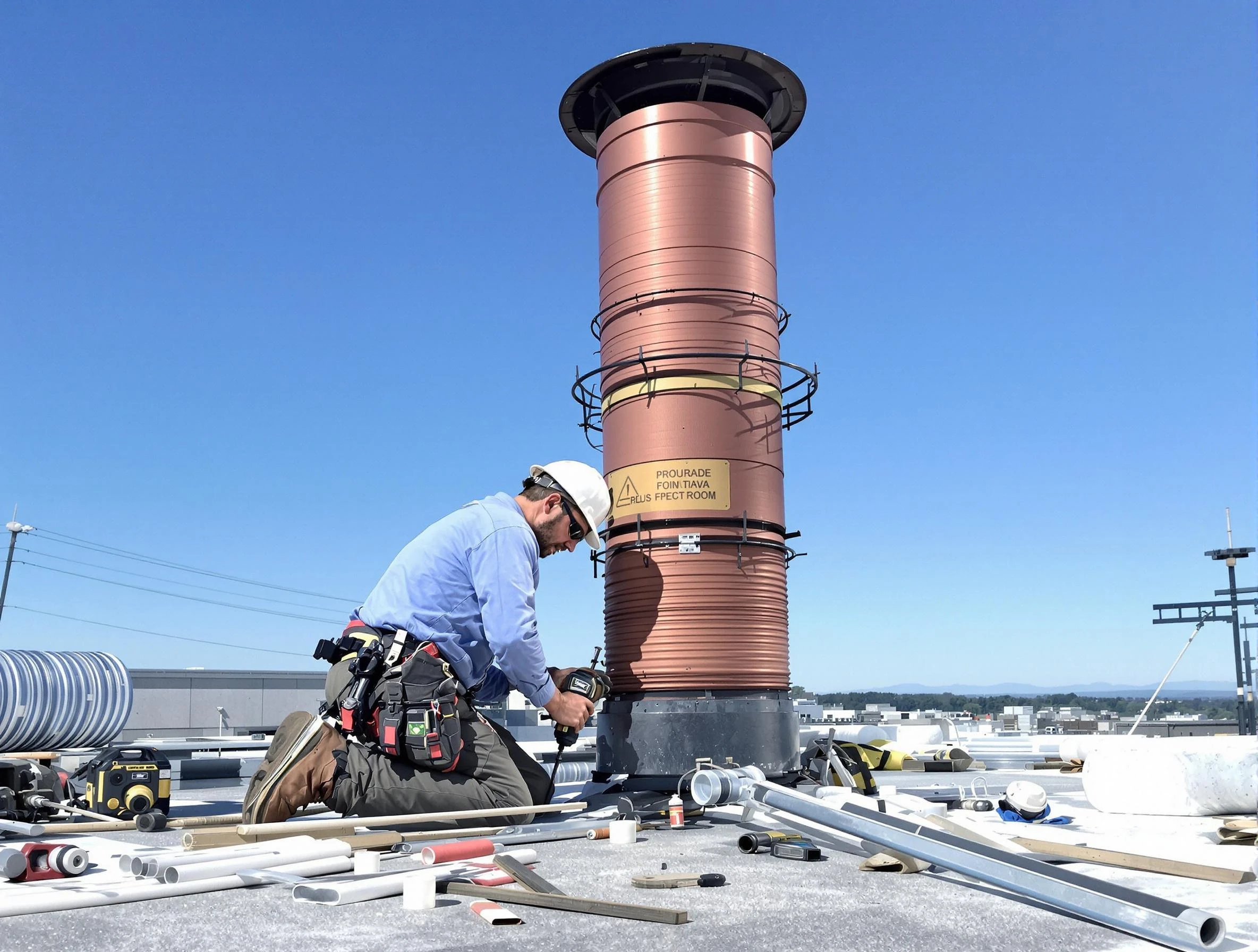 Installed chimney liner by Grayson Chimney Sweep in Grayson, GA