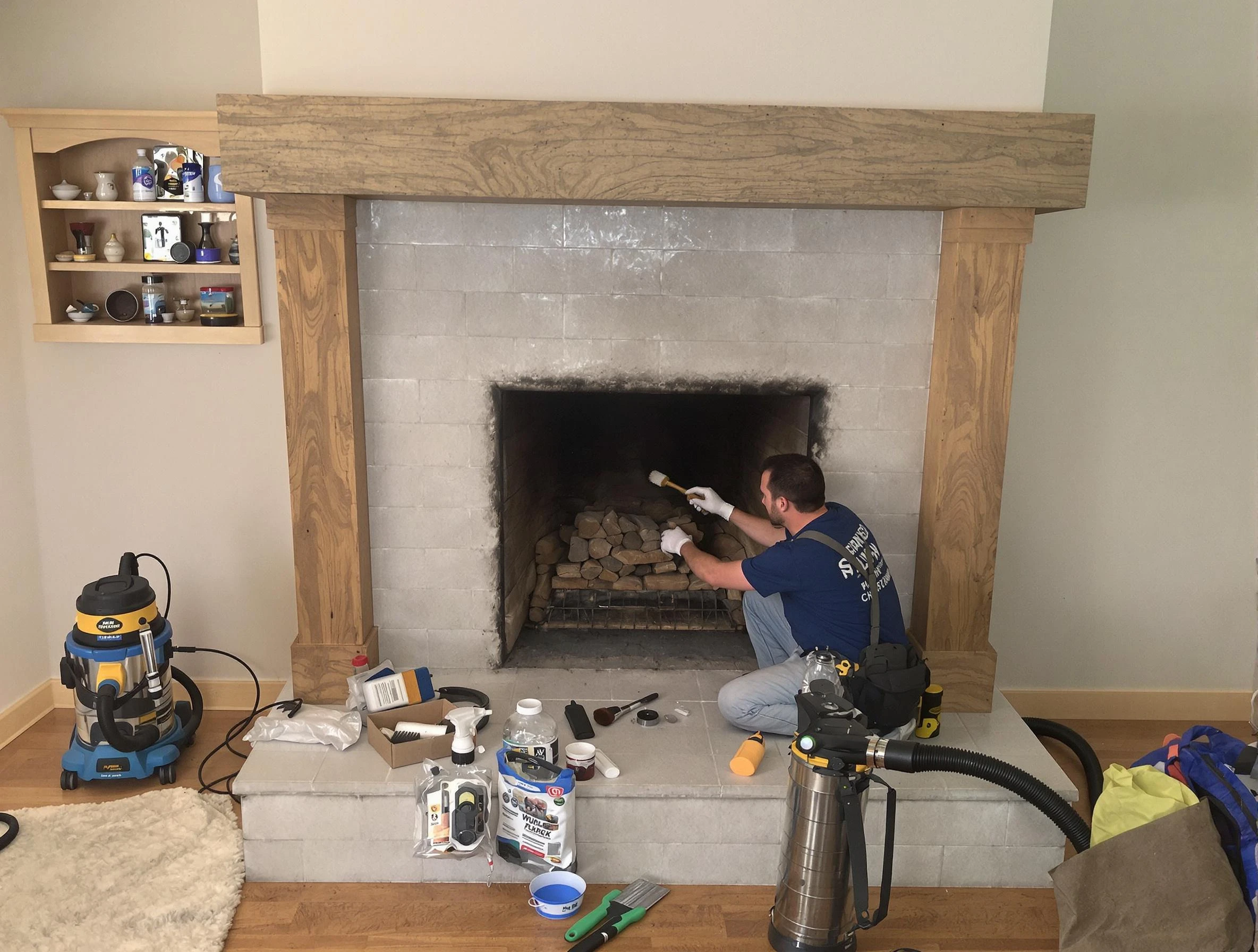Detailed creosote removal process by Grayson Chimney Sweep in Grayson, GA