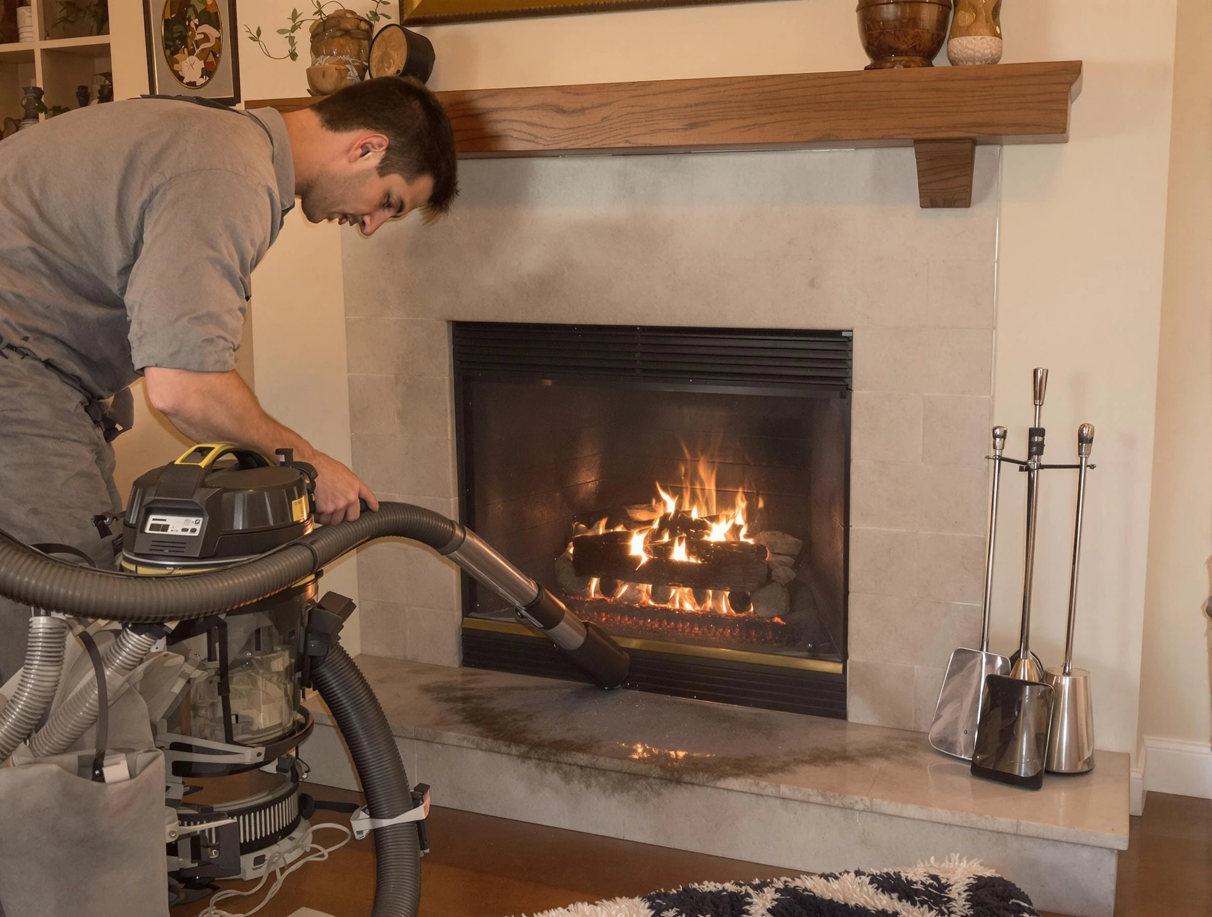 Routine fireplace upkeep by Grayson Chimney Sweep in Grayson, GA